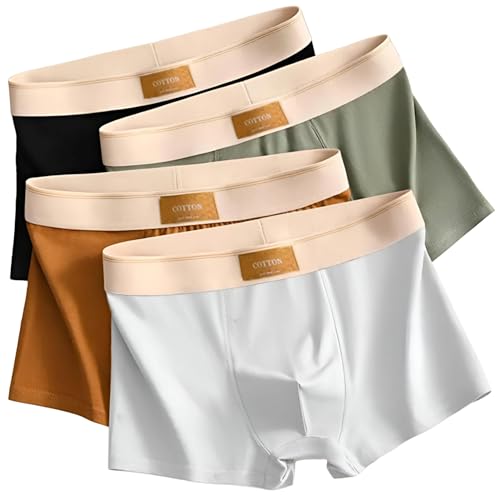 farmer's craft Men's Soft Luxury Comfortable Breathable Boxer Briefs Underwear, 4-Pack, Multicolor with Waistband - Main Image