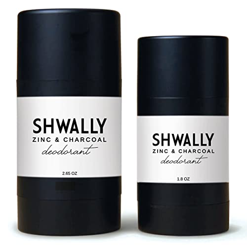 Shwally Zinc & Charcoal Deodorant – A True Natural, Tallow-Based & Effective Deodorant For Men & Women –– Aluminum Free & Hypoallergenic, With 100% Grass-Fed Tallow, Coconut, Zinc & Arrowroot – Concentrated, Lasts 4X Longer (Eucalyptus + Peppermint, 1.7 Oz) #TOP7
