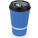 Glowcoast Disposable Coffee Cups With Lids - 16 oz To Go Coffee Cup (80 Pack). Large Travel Cups Hold Shape With Hot and Cold Drinks, No Leaks! Insulated Ripple Cups Protect Hands, No Sleeves needed!