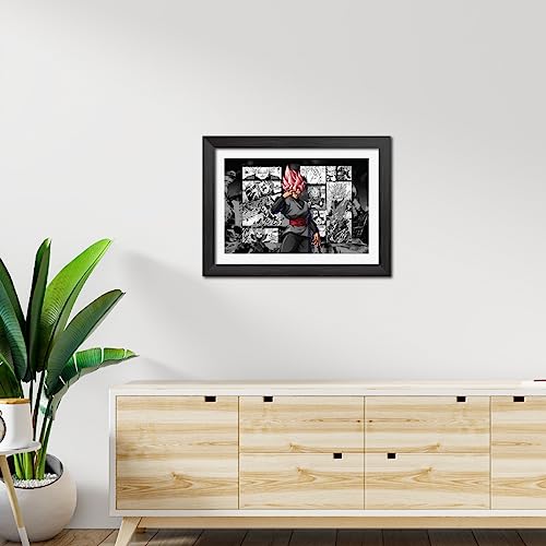 Image of TenorArts Black Goku Poster Dragon Ball Z Anime Posters Laminated Photo Frame Painting with Matt Finish Black Textures (12inches x 9inches)
