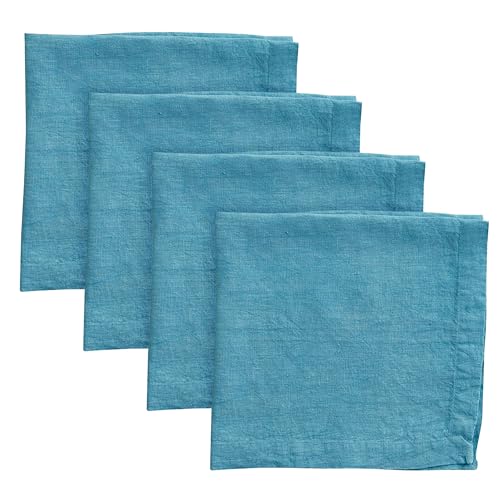 Set de 4 Servilletas de Lino Azul Split P miniatura 1