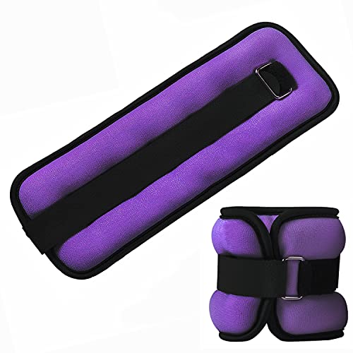 Wesoke Ankle Wrist Weights for Women Kids, Small Arm Leg Weights Set with Adjustable Strap for Exercises Fitness Gym Dancing Walking Jogging Gymnastics Aerobics (1 Pair, 1lb 2lb))