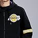 GAME 7 x NBA Officially Licensed Men's Full-Zip Up Long Sleeve Hooded Fleece Sweatshirt, Los Angeles Lakers, XXL, Black