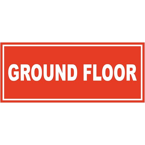 Image of ATTRACTSO - Ground Floor Sign Self Adhesive Laminated Sticker for Home, Office, Shop, Hospital, Hotel, Theatre, Restaurant - 12 inchx5 inch inch (Red)