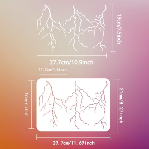 FINGERINSPIRE Lightning Painting Stencil 21x29.7cm Plastic PET Lightning Pattern Drawing Template for Painting Nature Theme on Wood Fabric - Image 2