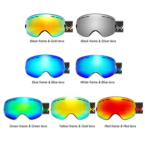DECDEAL Crianças Esqui Snowboard Patinagem óculos de proteção UV Anti-fog Grande Spherical PC Lens a
