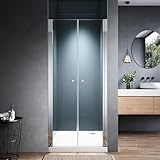 OsmanthBD Duschkabine 86x195 cm, Pendeltür, 6 mm ESG Sicherheitsglas, Nano-Beschichtung, leicht zu reinigen, verstellbar 85–90 cm, Duschabtrennung, Duschtür, Nischentür Dusche, Chrom