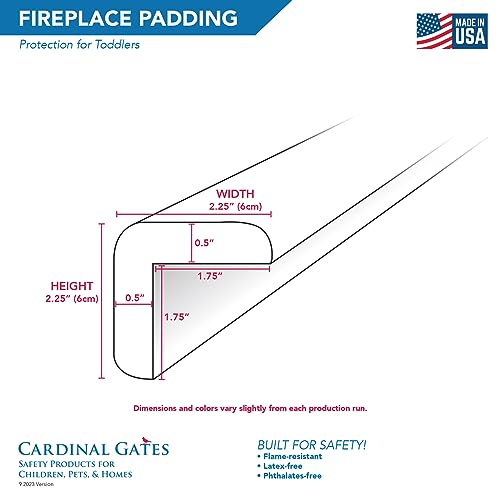 Cardinal Gates KEPK Large Hearth Pad Kit - Fireplace Baby Proofing - Adhesive Backed Fireplace Bumpers for Babies - 12.5 Feet of Padding with 3 Straight Pieces & 2 Corners - Made in The USA - Brown - Thumbnail 7