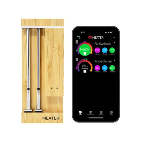 MEATER Pro Duo: WiFi Smart Meat Thermometer | 550°C High Heat Resistance | Long Range | Dual Probes | Six Sensors | BBQ, Oven, Grill, Smoker, Air Fryer, Deep Fryer | iOS & Android App