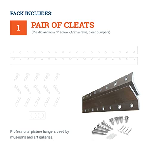 French Cleat Hanger 18 Inch - Picture, Mirror, Whiteboard Or Headboard Wall Mounting Brackets - Z Bar Hanger Supports 90Lbs #TOP3