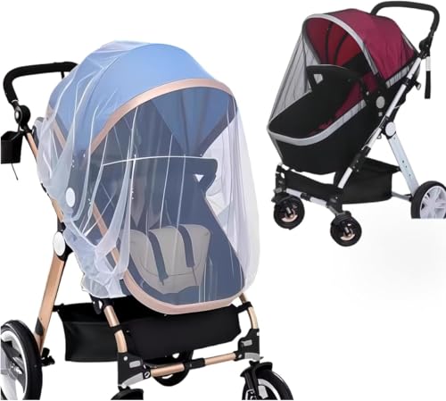 Universal Mosquito Net for Strollers - 2 Pack Breathable Insect Netting Protection for Babies, Fine Mesh Bug Screen Cover for Infant Car Seats, Cribs, and Playpens