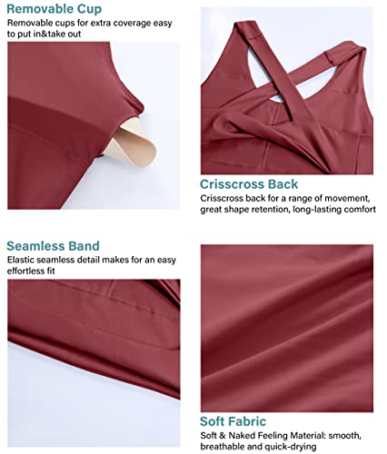 Image of Sports Bras for Women Criss-Cross Back Padded Workout Tank Tops Medium Support Crop Tops for Women