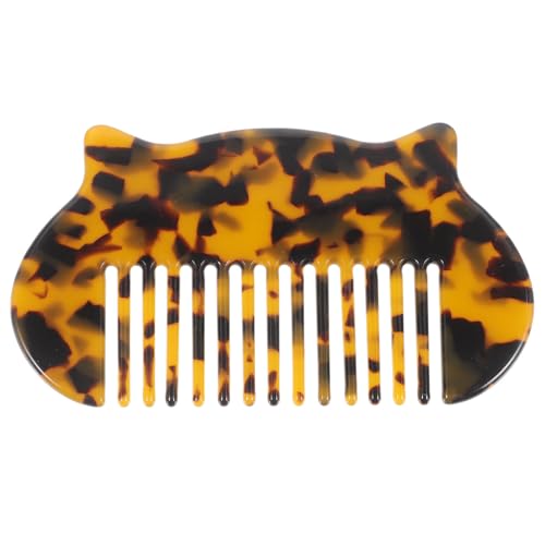 HEALLILY Peine Pequeño Antiestático y Cómodo Diseño de Orejas de Gato de Acetato para Peinar Cabello Grueso y Rizado en Viajes o Uso Diario