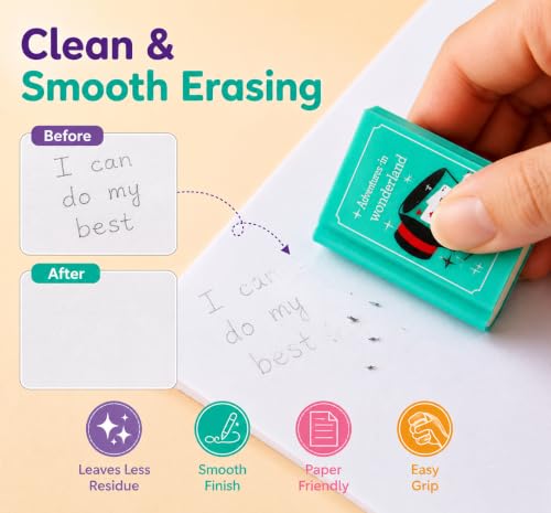 Image of Parshya Eraser for Kids Mini Pencil or Book Shape Erasers Set for Kids, Kawaii Eraser Set Cute Rubber for Kid Students School Office Stationery Pack of 4 Book 3 Pencil Eraser (Book and Pencil Eraser)