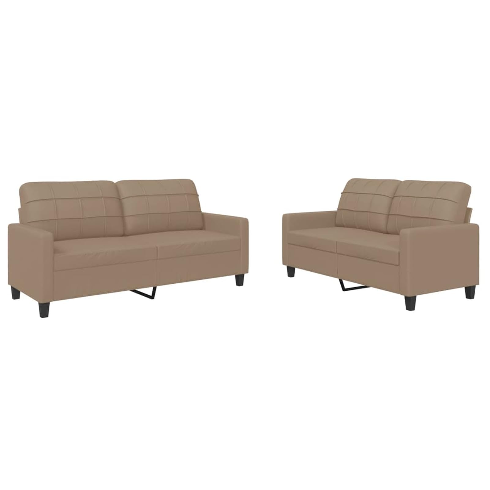 LAPOOH 2-TLG. Sofagarnitur mit Kissen Cappuccino-Braun Kunstleder, Sofa Mit Relaxfunktion, Couchgarnitur, Wohnzimmer Sofa, Couch, Sofa Set 3201362