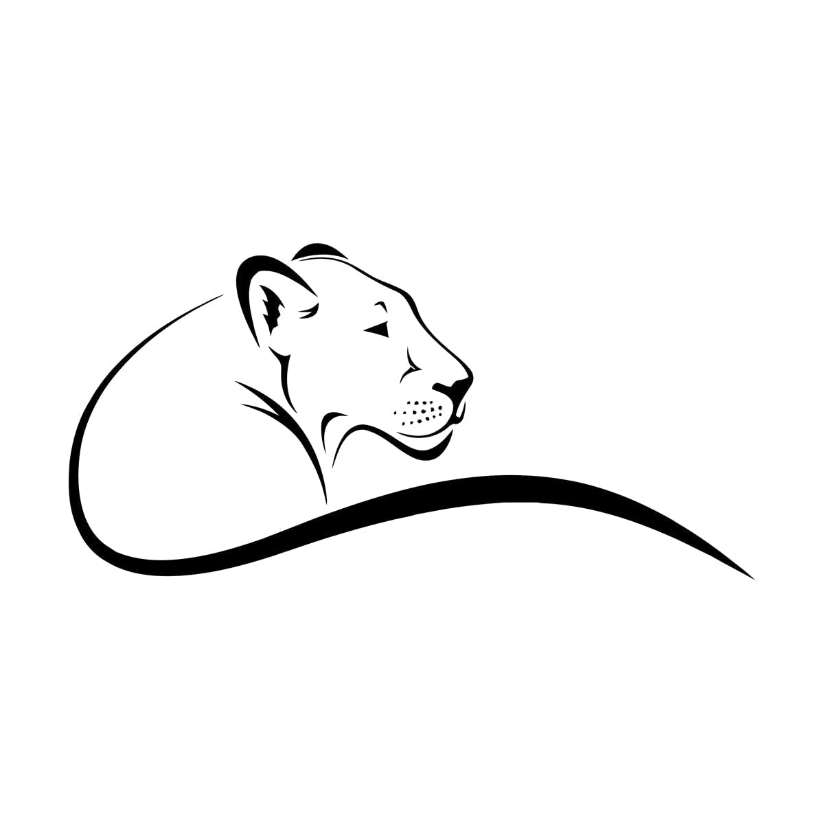 Lioness Wall Decals Lion Wall Art Stickers Animals Safari Predator Vinyl Sticker Home Decor Bedroom Wild Pet Murals Extra Large - 56x114cm