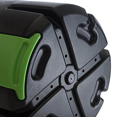 Image of FCMP Outdoor HOTFROG Rolling Single Chamber Batch Tumbling Composter - Outdoor Rotating Garden Compost Bin (HF-RC4000WB) Black & Green (37-Gallon)