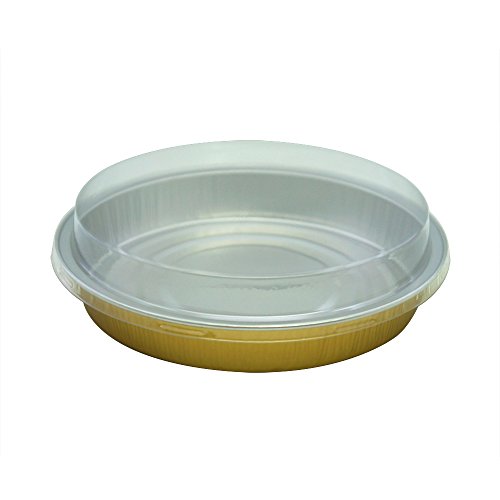 Mystar Set Of 12, 6" Round Shape Non-Stick Aluminum Baking Cups, Mini Pizza Pans, Pie Tins, Pastry Mold With Lids, 3 Colors (Gold, Millcow, Black&Gold) #TOP4