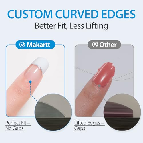 Makartt 16-Size White French Tip Semi-Cured Gel Nail Strips, UV Required — view 4