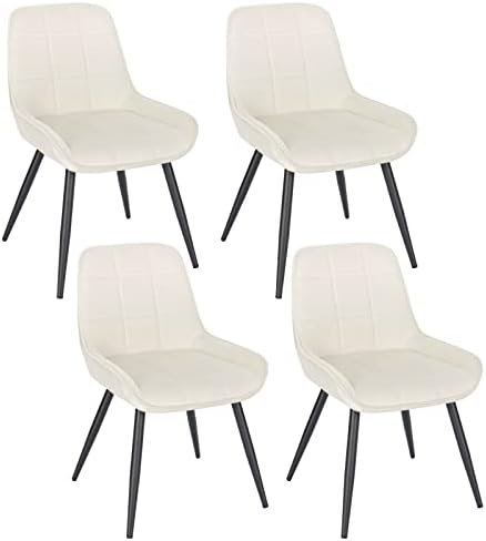 WOLTU Set 4 Sedie Da Pranzo In PU Nero, Design Cantilever Moderno Con Schienale Alto E Imbottitura Ergonomica