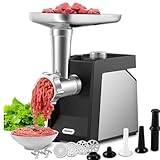 Huanyu Electric Meat Grinder Meat Grinders for Home Use with 2 Blades, 4 Plates, Sausage Tube and Kubbe Kit 800w 110v