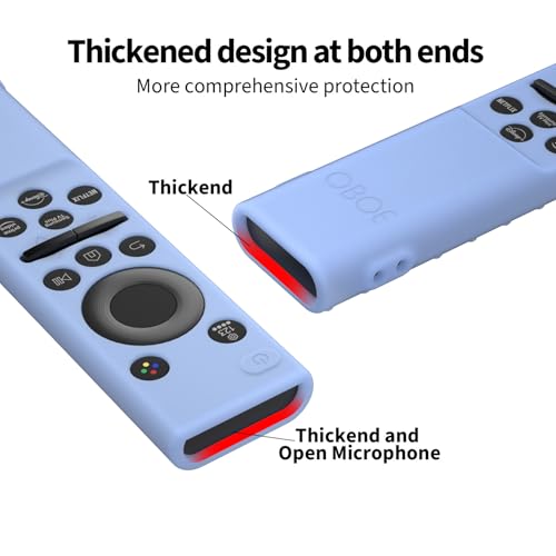 Image of OBOE Silicone Remote Cover for Samsung Smart TV Remote, I-Glow in Dark Blue | Compatible with Samsung QLED TV Remote BN59-01311 Open Key Protective Case with Loop, Remote Not Included