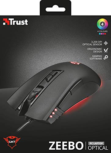 GXT 121 Zeebo Mouse Ergonomico con Illuminazione LED Regolabile, Nero - Mouse gaming - Immagine 6