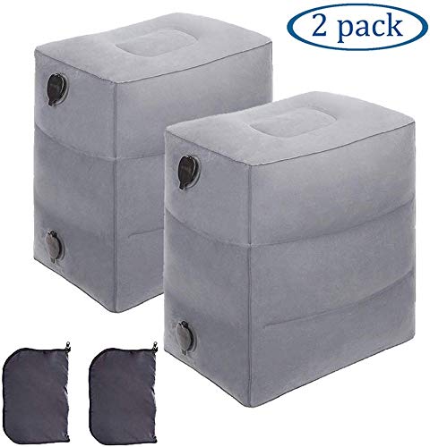2 Pack Travel Pillow for Kids, Travel Foot Rest Pillow, Inflatable Footrest Pillow