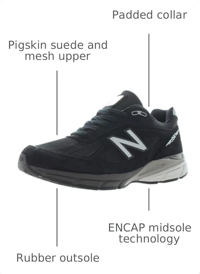 Amazon.com | New Balance Made in USA 990v4 - Black | Fashion Sneakers