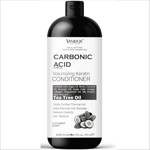 Carbonic Acid Conditioner for Men and Women, Sulfate-Free, Hydrating Conditioner with DHT Blocker, Scalp Cleansing Formula, Cucumber and Mint Scent - 16 fl oz