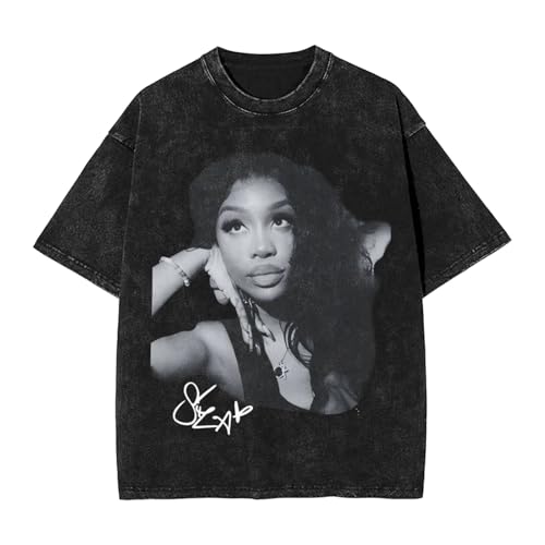 SZAS Mens and Womens Vintage Oversized Drop Shoulder Classic Short Sleeve T-Shirt X-Large Black