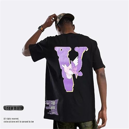 Fashion Men's Short Sleeved T-Shirt V Letter Printed Tops Casual Couple T-Shirt Hip Hop Short Sleeved Tops4