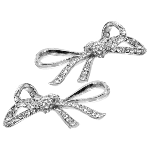 WRITWAA 1 Par Clip de hebilla de zapato zapatos clips accesorios calcetines mujer rellenos de zapatos encantos goticos Gel clips de zapatos pinzas decorativas para zapatos pedrería Silver