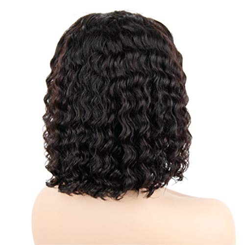 Perruque bouclée lace frontal courte de style bob brésilien 150% de densité 22 pouces - 4