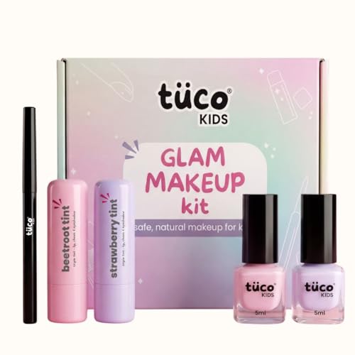 Tuco® Kids Makeup Box for Kids Girls | Organic Safe Makeup Kit | Return Birthday Gift for 4-15 Yrs | Travel Friendly & Cruelty-Free