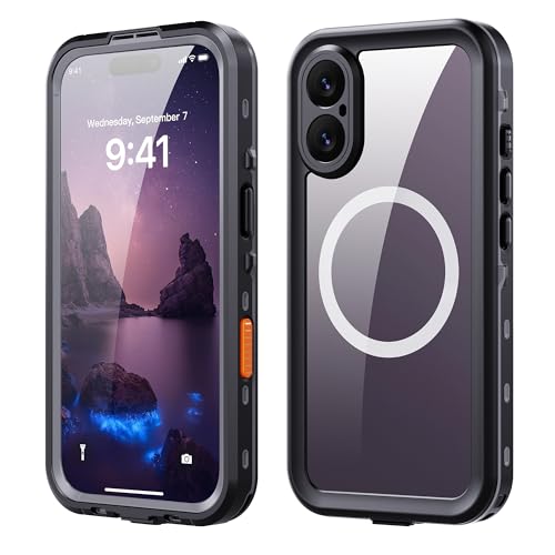 YIXXI Waterproof Case for iPhone 17 IP68 Submersible Shield with Built-in Screen Protector Shockproof Military-Grade Armor Full-Body Heavy-Duty Protection (Black)