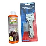 Quailitas Combo de limpiador y herramientas de 300 ml – Limpiador Quailitas para cerámica, inducción, vidrio, Quailitas Brite con fragancia de sorbete de limón | Kit de limpieza de horno