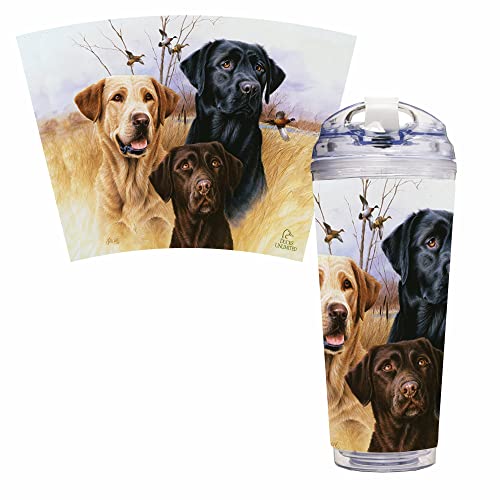 Rico Industries Wildlife Ducks Unlimited Great Hunting Dogs 24oz Acrylic Tumbler with Hinged Lid, Officially Licensed Double Wall Tumbler with Straw