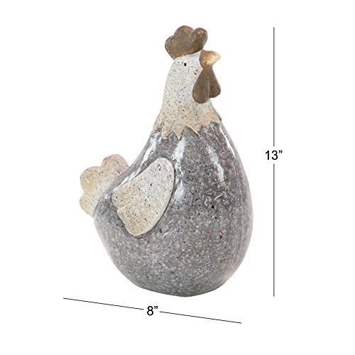 Deco-79-Polystone-Rooster-Decorative-Garden-Sculpture-Indoor-Outdoor-Garden-Statue-Outdoor-Sculpture-8-x-5-x-13-Gray Deco 79 Polystone Rooster Decorative Garden Sculpture Indoor Outdoor Garden Statue Outdoor Sculpture 8 x 5 x 13 Gray