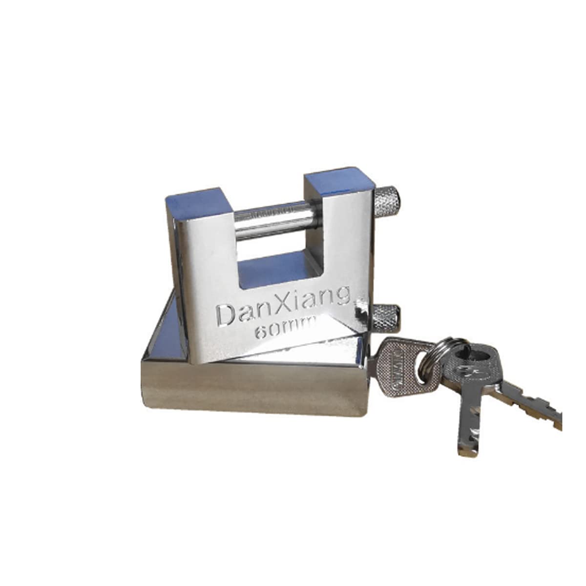 D-Shaped Heavy Duty Security Padlock – Hardened Solid Steel, 8mm Thick Shackle, Monoblock Design, 3 Identical Keys – For Garages, Containers, Sheds, Lockers, Gates
