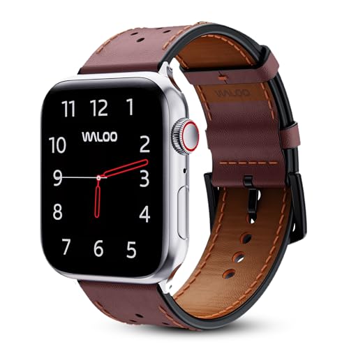 Bracelet Apple Watch cuir véritable marron WALOO, l'élégance d'une maroquinerie d'exception