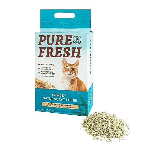 PAWBBY Lettiera per gatti da piante naturali, previene gas di ammoniaca/nessun odore, eccellente capacità di formazione di grumi, 0% argilla, 0% formaldeide, 99% senza polvere, buona per più gatti