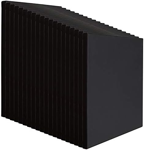 Practica Artist Pre Stretched Canvas for Painting, All Media Primed with Paintable Edges, 10oz Cotton Multipack of 20; Black 12" x 12"