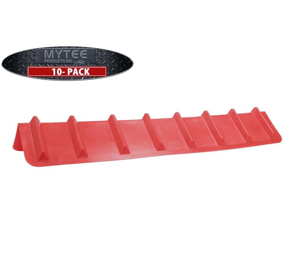 Mytee Products Protezione angolare a V per verricelli e cinghie a cricchetto, in plastica, per rimorchi a pianale piatto, confezione da 10, 20,3 x 20,3 x 121,9 cm, colore: rosso
