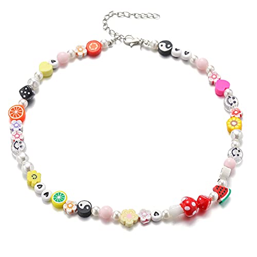 Beauty Smiley Pearl Necklaces For Women Girls Handmade Colorful Seed Beaded Choker Bohemian Christmas Decorations Gifts #TOP4