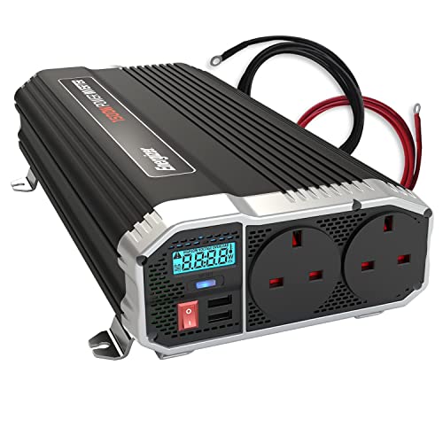 Energizer 1500 Watts Power Inverter 12V to 230V / 240V, Modified Sine Wave Car Inverter, Dual 230 Volts / 240 Volts, UK/British AC Outlets, DC to AC Converter with Installation Kit- SGS CE Approved