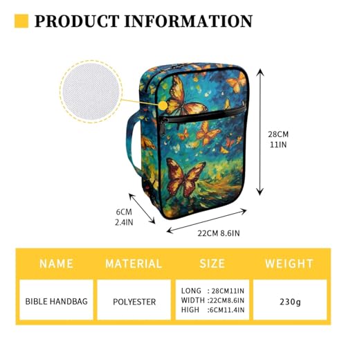 Dajingkj Capas da Bíblia para Mulheres Tamanho Grande Caixa Bíblica com Bolsos Zíper Capa de Livro B