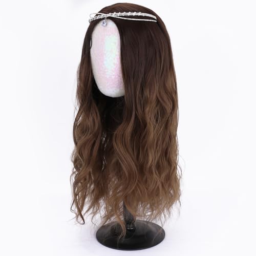 kelukeya Adjustable Wig Head Stand for Hat and Wig Display, Shining sequins Mannequin Head Stand with Retractable Metal Base for Styling and Display 1pcs (Sparkling white) — view 5