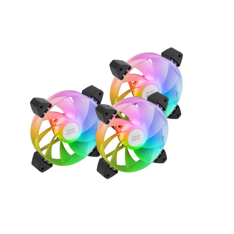 Ventilatore - Kit di 3 ventole da 120 mm con illuminazione a-RGB, design nero, alte prestazioni, ideale per migliorare il raffreddamento del tuo PC. *