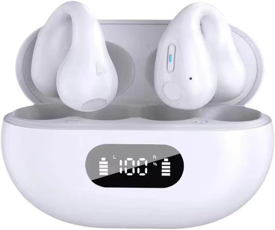 Wireless Bone Conduction Headphones, Open-Ear Design, Bluetooth 5.0, Sports Headset (White)